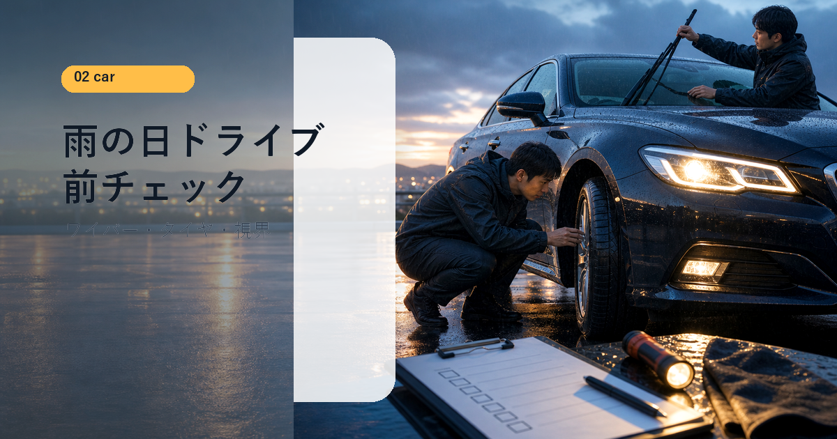雨の日ドライブ前チェック｜ワイパー・タイヤ・視界を出発前に整える方法
