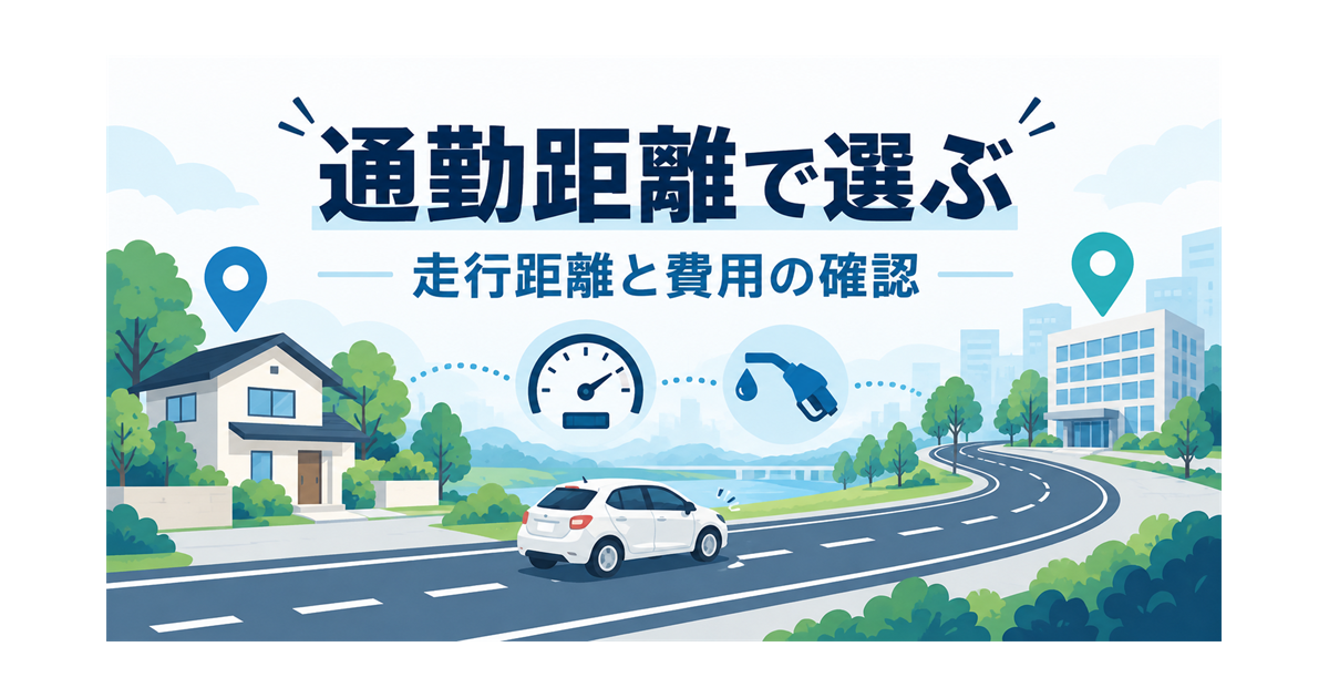 カーリースを通勤距離から選ぶ考え方を示すイラスト